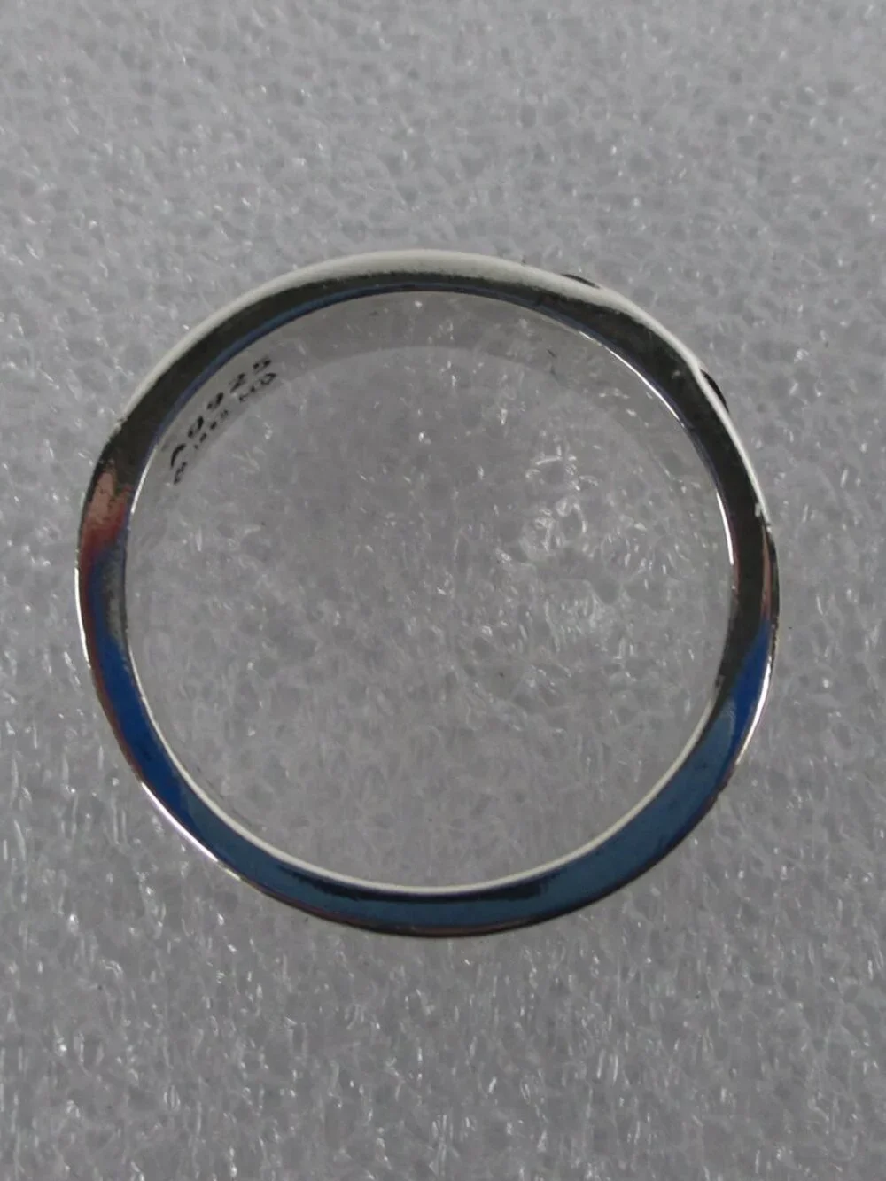 GUCCI STERLING SILVER & ENAMEL INTERLOCKING G RING